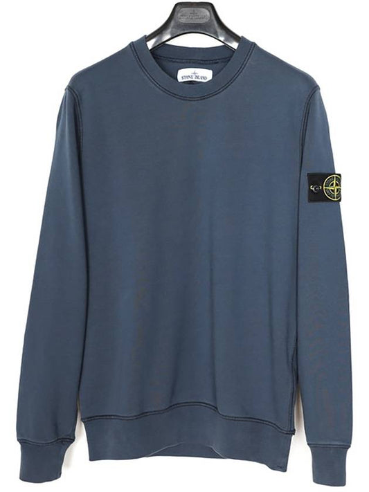 Garment Dyed Cotton Crewneck Sweatshirt Navy - STONE ISLAND - BALAAN 2