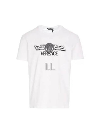 Men's La Greca Logo Short Sleeve T-Shirt White - VERSACE - BALAAN 2