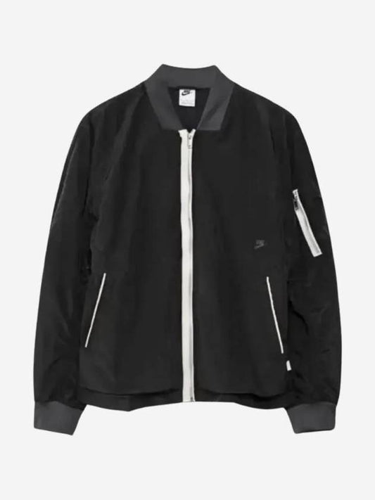 NSW Essential Lined Bomber Jacket Black White Asia - NIKE - BALAAN 1