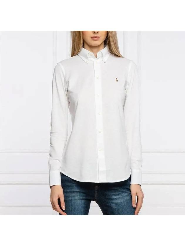 Women's Cotton Long Sleeve Shirt White - POLO RALPH LAUREN - BALAAN 2