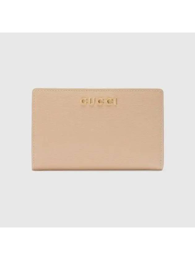 Script Zipper Half Wallet Light Beige - GUCCI - BALAAN 1