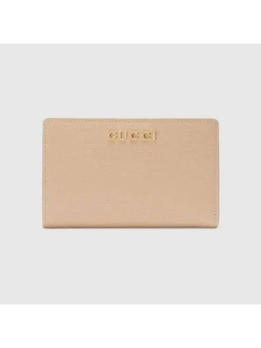 Script Zipper Half Wallet Light Beige - GUCCI - BALAAN 1