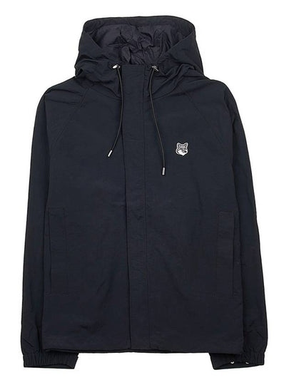 Hoodie Windbreaker in Nylon with Grey Fox Head Patch Black - MAISON KITSUNE - BALAAN 2