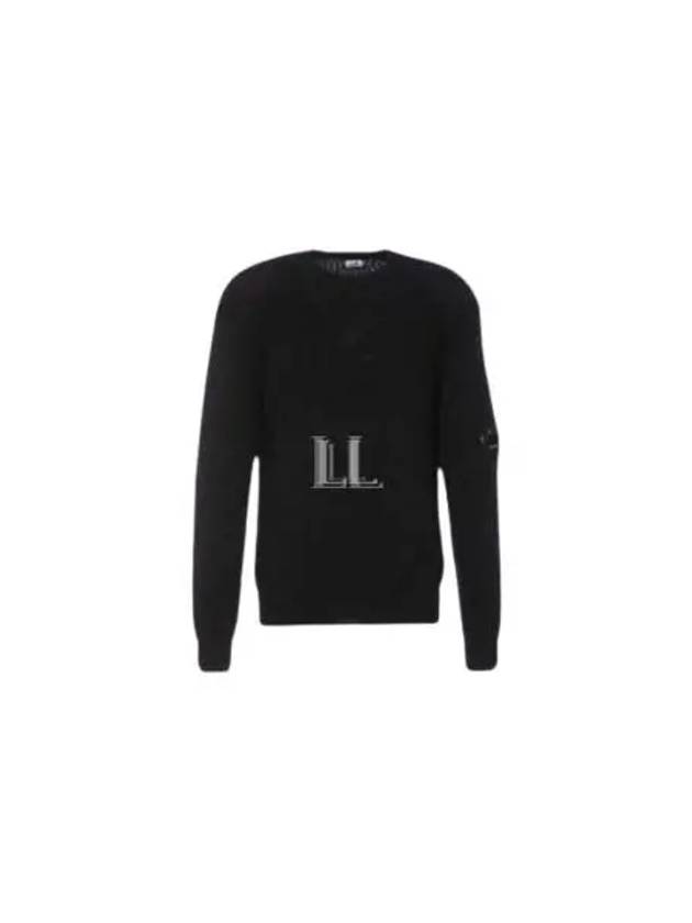 Re-Wool Lens Crewneck Knit Top Black - CP COMPANY - BALAAN 2