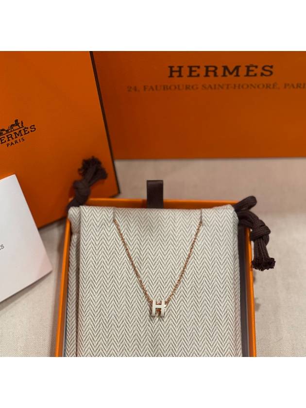 Necklace Mini PopAche White Rose Gold - HERMES - BALAAN 5