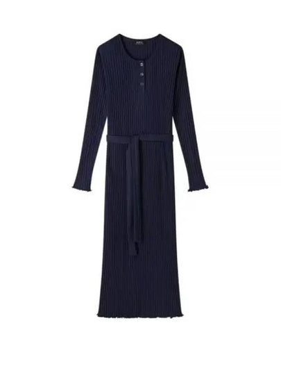 Sandy Cotton Long Dress Navy - A.P.C. - BALAAN 2