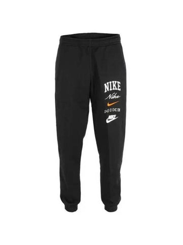 Club Fleece Stack Logo Track Pants Black - NIKE - BALAAN 1