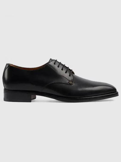 Lace-Up Leather Loafers Black - GUCCI - BALAAN 2