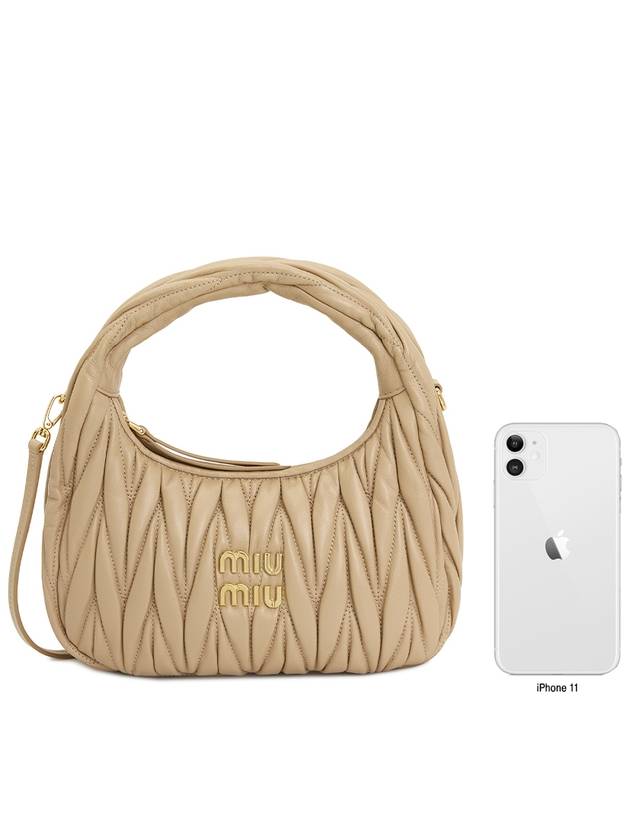 Wander Materasse Nappa Leather Mini Hobo Tote Bag Beige - MIU MIU - BALAAN 10