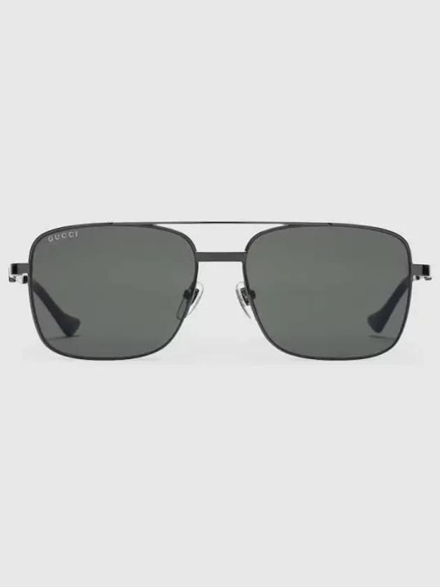 Square Frame Metal Sunglasses Ruthenium Grey - GUCCI - BALAAN 2