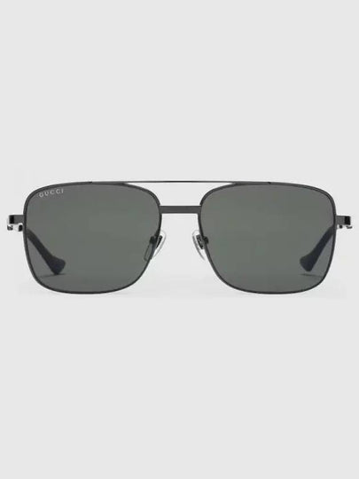 Square Frame Metal Sunglasses Ruthenium Grey - GUCCI - BALAAN 2