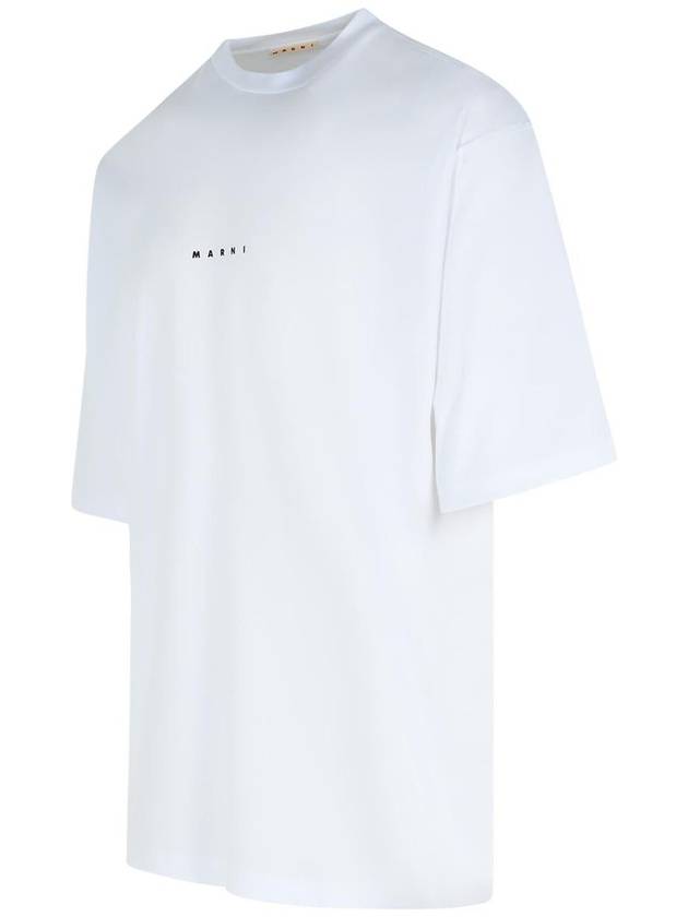 Logo Organic Cotton Short Sleeve T-Shirt White - MARNI - BALAAN 3