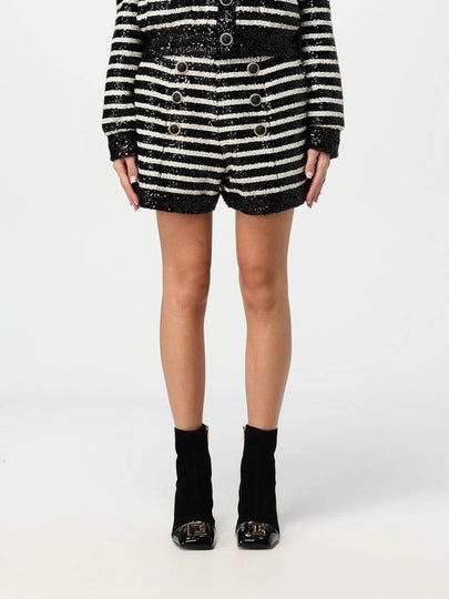 Striped sequin shorts black white - BALMAIN - BALAAN 2