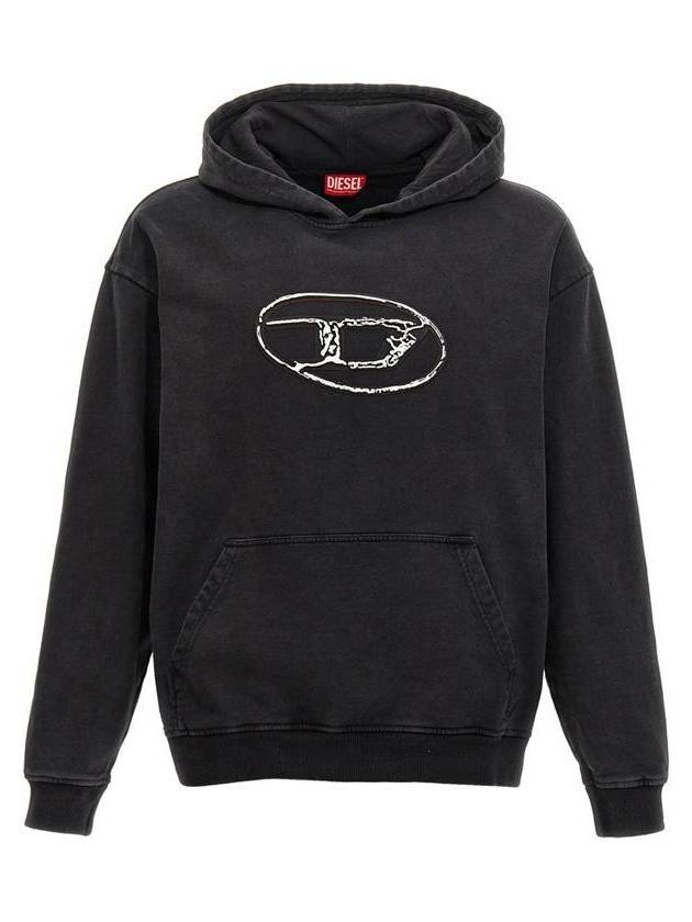 S-Boxt Logo Print Cotton Hoodie Black - DIESEL - BALAAN 2