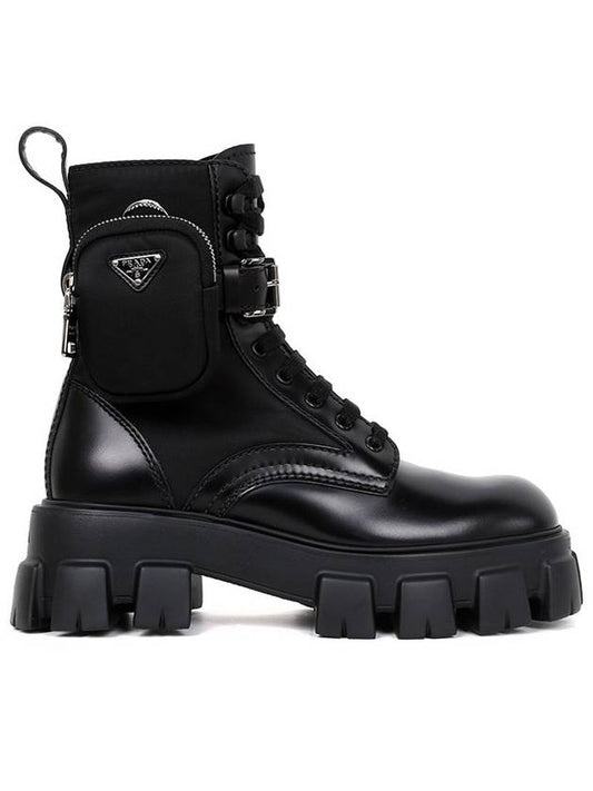 Black Monolith Brushed Boots 2UE007 3LFR F0002 - PRADA - BALAAN 1