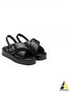 Triangular Logo Soft Padded Nappa Leather Sandals Black - PRADA - BALAAN 2