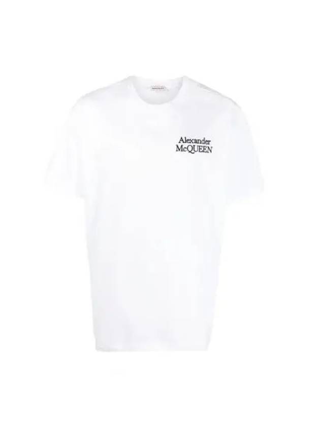 Embroidered Logo Short Sleeve T-Shirt White - ALEXANDER MCQUEEN - BALAAN 2