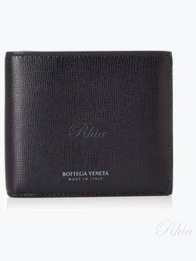 Logo Leather Half Wallet Black - BOTTEGA VENETA - BALAAN 2