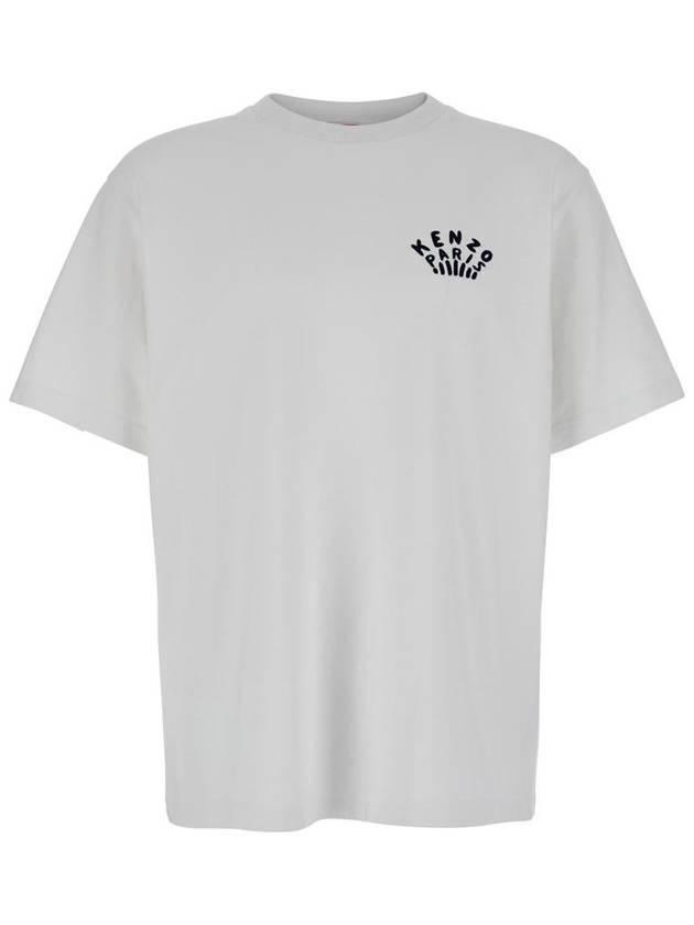 White T-Shirt With Logo On The Front And Maxi Logo On The Back In Cotton Man - KENZO - BALAAN 1