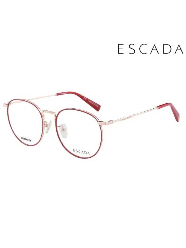 Glasses Frame VES968F 0D04 Round Titanium Men Women - ESCADA - BALAAN 1