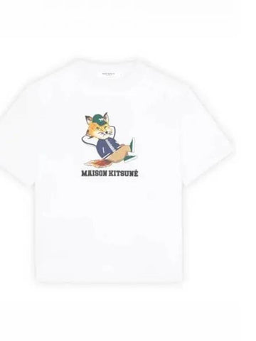 KW00108KJ0008 P100 Dressed Fox Easy Short Sleeve T Shirt White Women s TJ 271850 - MAISON KITSUNE - BALAAN 1