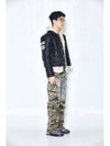 semi flare destroyed camo cargo pants - BLUE SUNFLOWER - BALAAN 1