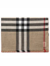 Check Wool Silk Scarf Beige - BURBERRY - BALAAN 2