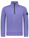 Logo Badge Half Zipper Cotton Fleece Knit Top Lavender - STONE ISLAND - BALAAN 2