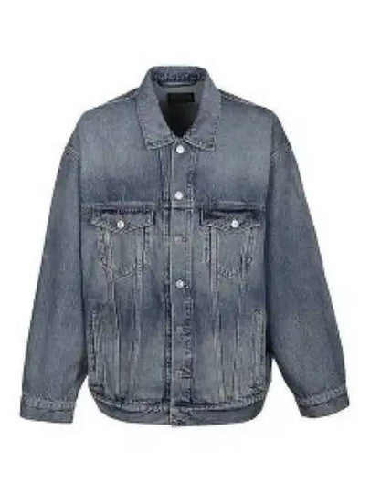 Back Logo Print Oversized Denim Jacket Blue - BALENCIAGA - BALAAN 2