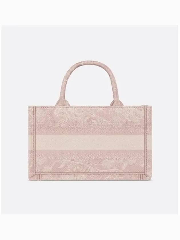 Toile De Jouy Reverse Embroidered Mini Book Tote Bag Pink - DIOR - BALAAN 6