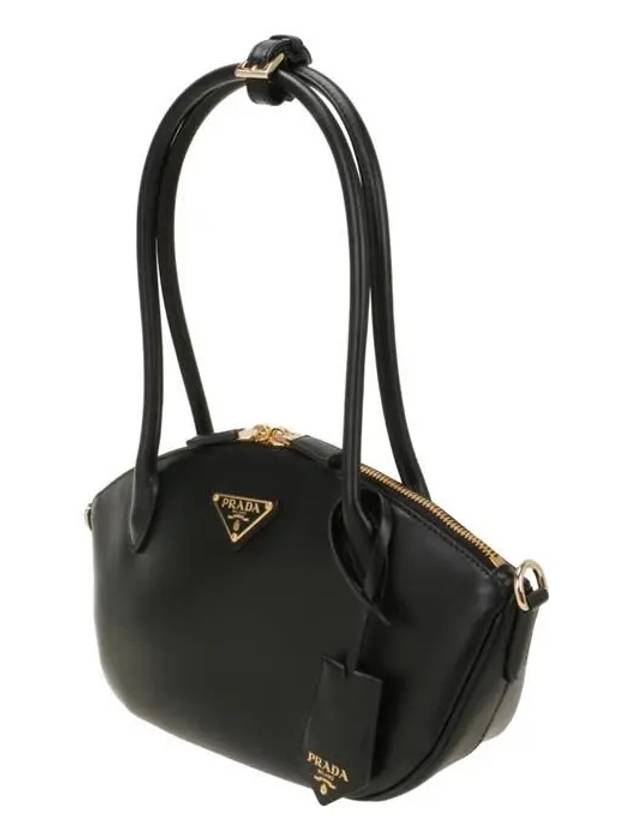 Small Leather Hand Shoulder Bag Black - PRADA - BALAAN 3