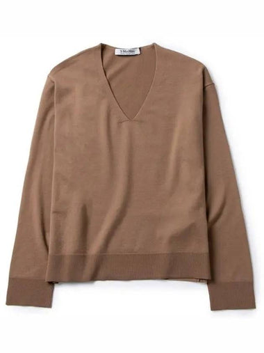 Women s Alghero V neck knit brown - MAX MARA - BALAAN 1