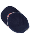 Bow Grosgrain Wool Flannel Ball Cap Navy - THOM BROWNE - BALAAN.