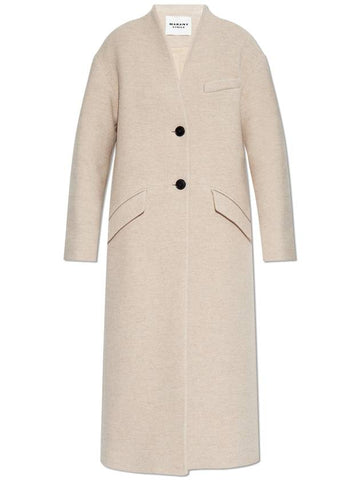 Marant Etoile Wool Coat Eris, Women's, Cream - ISABEL MARANT ETOILE - BALAAN 1