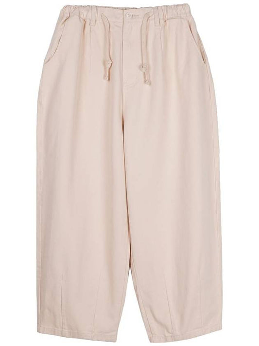 BALLOON FIT WIDE COTTON PANTS IVORY - ZIZEMUSEUM - BALAAN 2