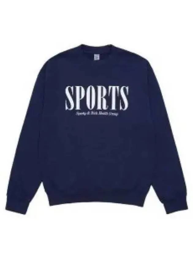 Graphic Print Cotton Sweatshirt Navy - SPORTY & RICH - BALAAN 2