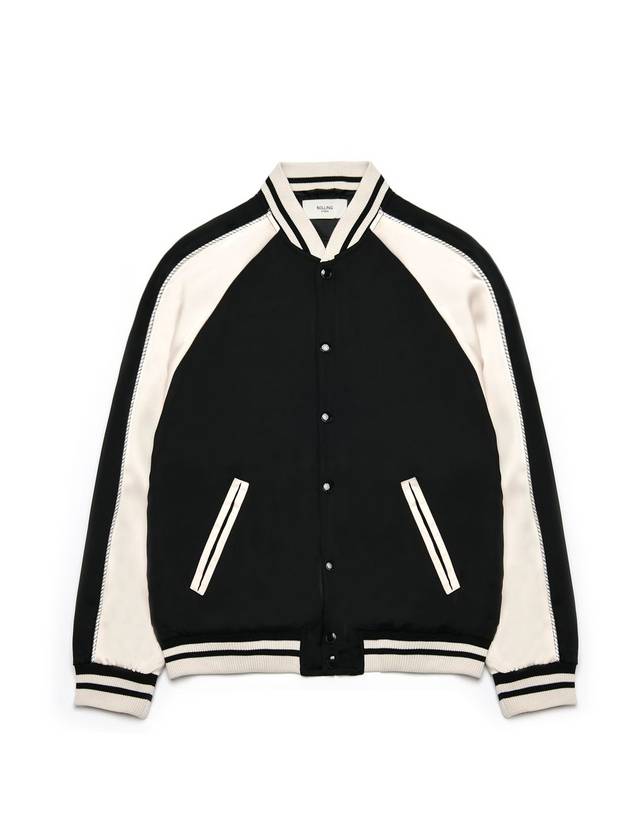 Souvenir Satin Bomber Jacket Black - ROLLING STUDIOS - BALAAN 1