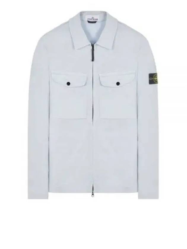 Garment Dyed Overshirt Zip Up Jacket Blue - STONE ISLAND - BALAAN 2