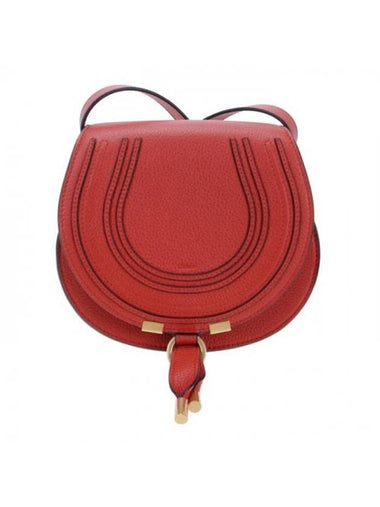 Marcie Saddle Small Grained Leather Cross Bag Red Ocre - CHLOE - BALAAN 1