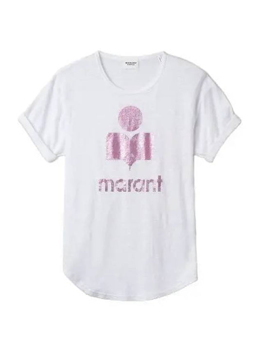 Coldy Logo Short Sleeve T Shirt Pink - ISABEL MARANT - BALAAN 1