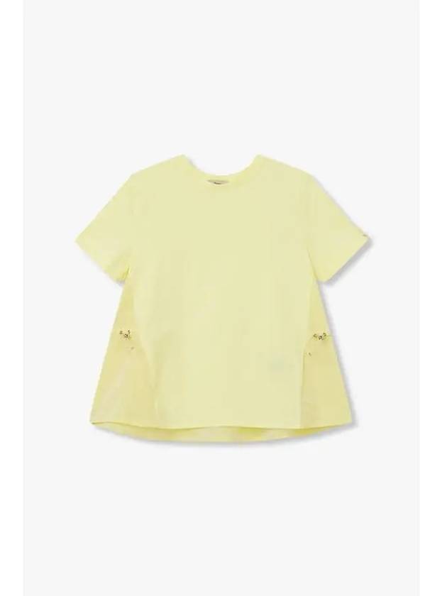 Women s Drawstring Mix T Shirt Yellow - HERNO - BALAAN 1