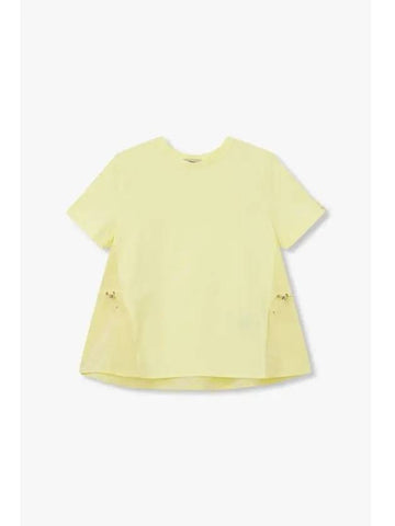 Women s Drawstring Mix T Shirt Yellow - HERNO - BALAAN 1