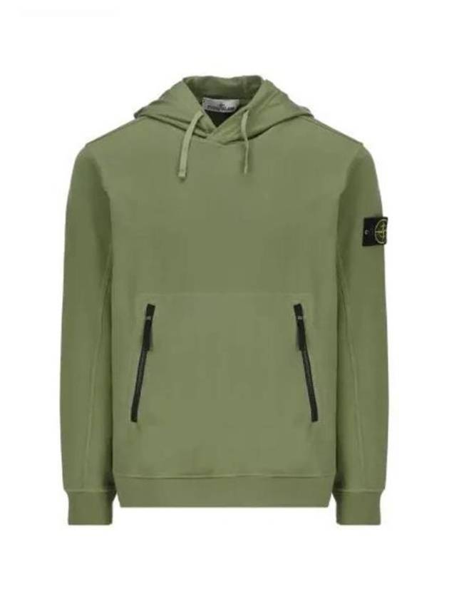 Cotton Waffen Patch Hoodie Sage Green - STONE ISLAND - BALAAN 2