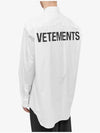 Logo Lettering Long Sleeve Shirt White - VETEMENTS - BALAAN 4