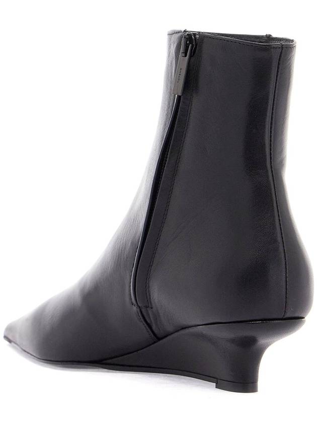 elegant and modern black leather ankle boots with zip - TOTEME - BALAAN 3