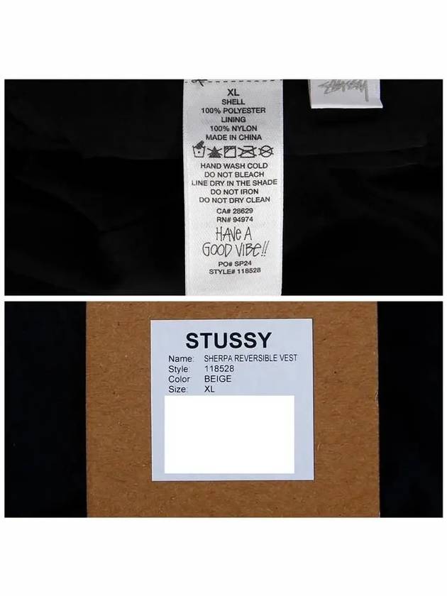 118528 F 1032 BEIGE Sherpa Reversible Vest - STUSSY - BALAAN 7