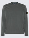 Raw Hand Cotton Crewneck Knit Top Dark Green - STONE ISLAND - BALAAN 2