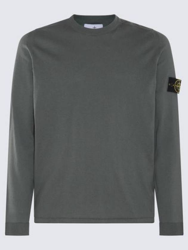 Raw Hand Cotton Crewneck Knit Top Dark Green - STONE ISLAND - BALAAN 2