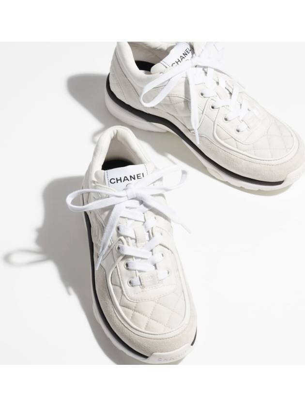 CC logo fabric suede low-top sneakers light Grey - CHANEL - BALAAN 4