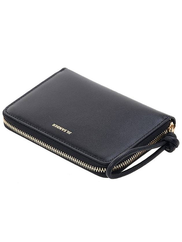 Around Zipper Leather Half Wallet Black - JIL SANDER - BALAAN 5